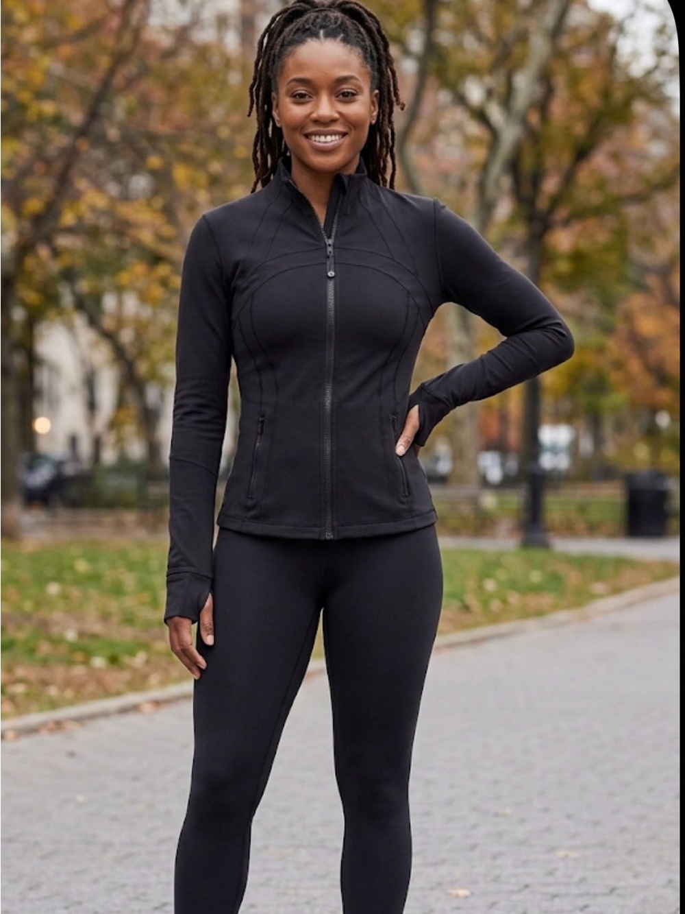 lululemon athletica Black Fitted Full-Zip Bomber Jacket
